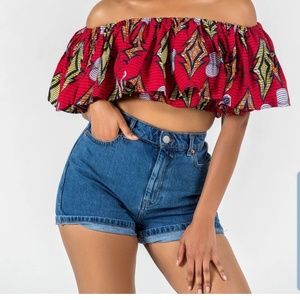 African print crop top